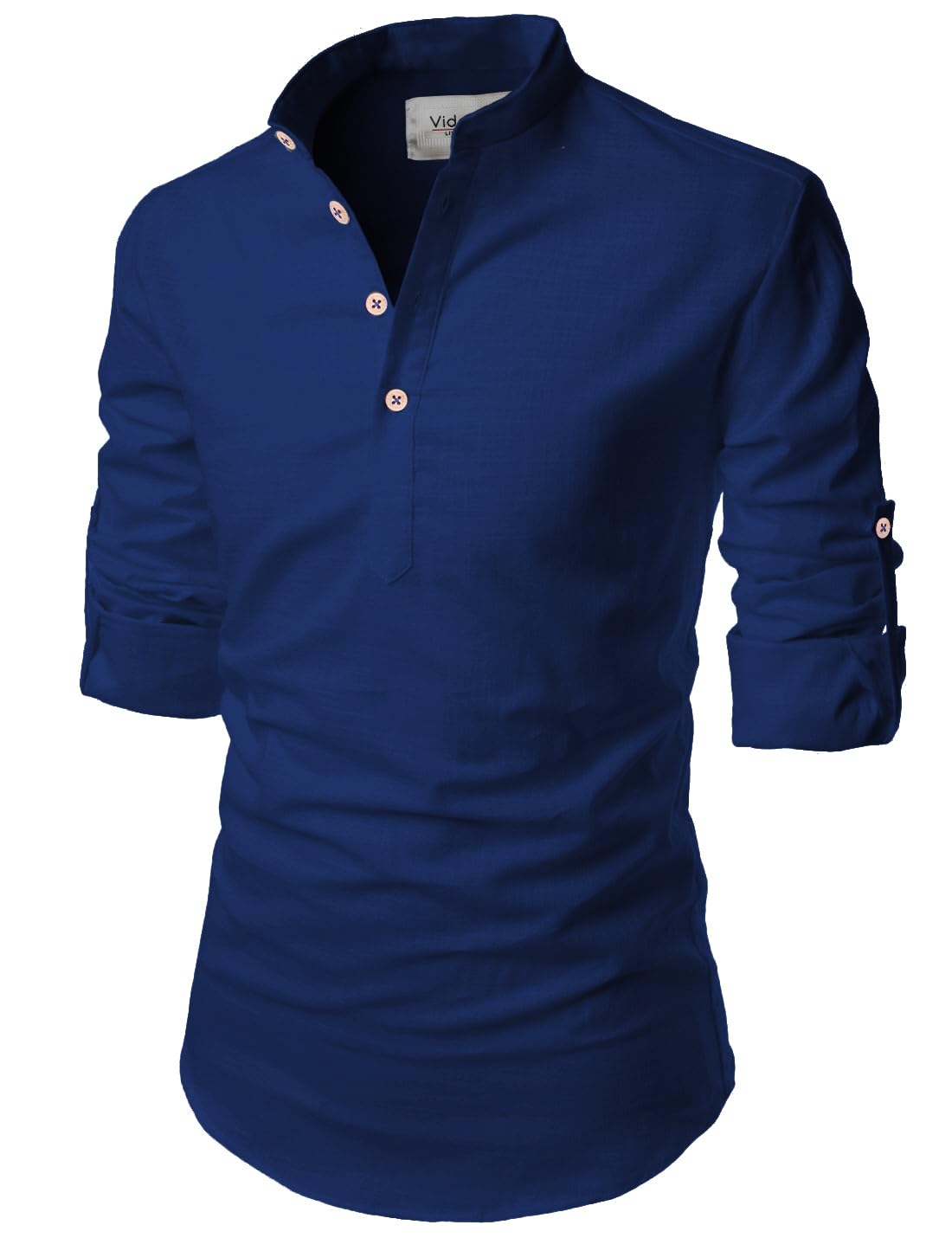 Vida LocaMen Solid Cotton Blend Straight Kurta Shirt for Men and Boys.