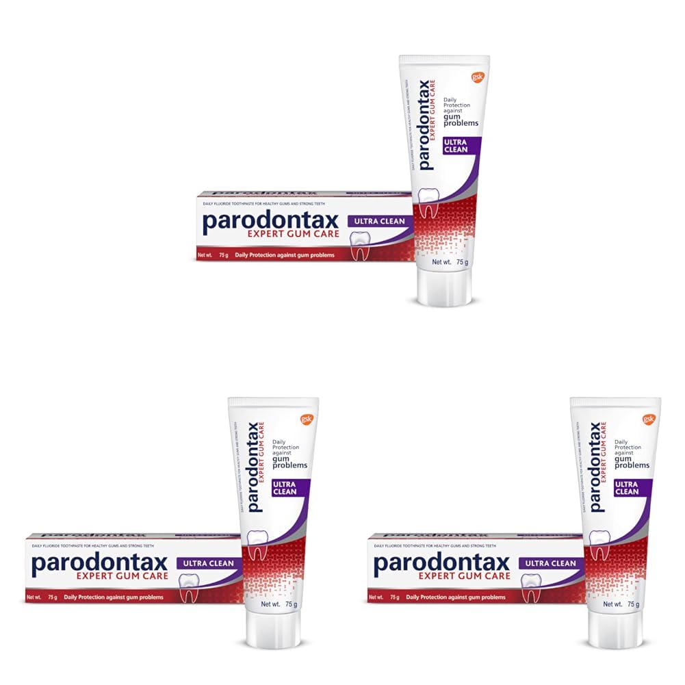 Parodontax Ultra Clean 75g Toothpaste For Daily Protection Against Gum Problems, Maintains Oral Hygiene With Strong Teeth And Fresh Breath (Pack of 3)
