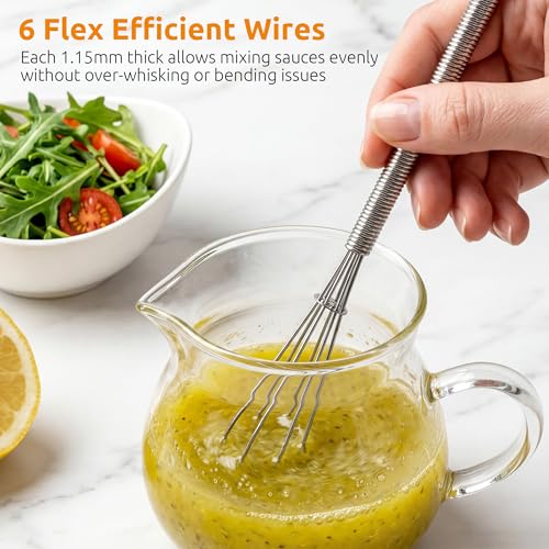 Image of U-Taste Small Mini Whisks for Cooking, 18 /8 Stainless Steel 7 inch Wisking Tool