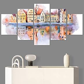 SIGNWIN 5 Panel Canvas Wall Art Modern Art...