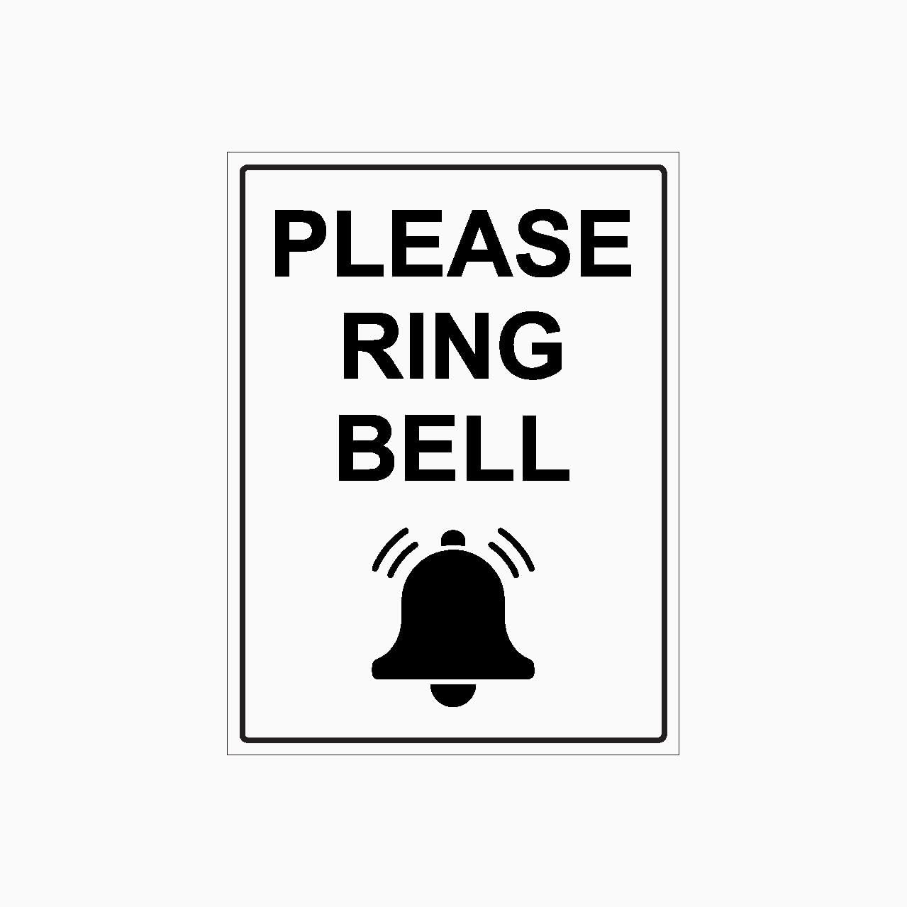 PLEASE RING BELL Sign, 12x8 Metal Tin Sign, simple service prompt for gates and service counters.