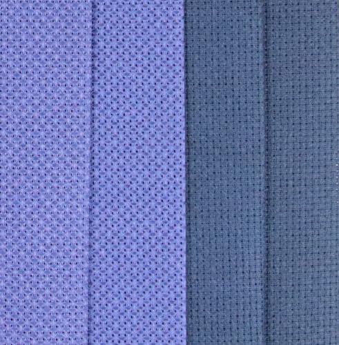 Image of KCS 4 /6 pc of 12 inch x 18 inch(30cmx45cm) 16 Count Cotton Aida Cloth Cross Stitch Fabric (4 pc, Royal Blue+Navy Blue)