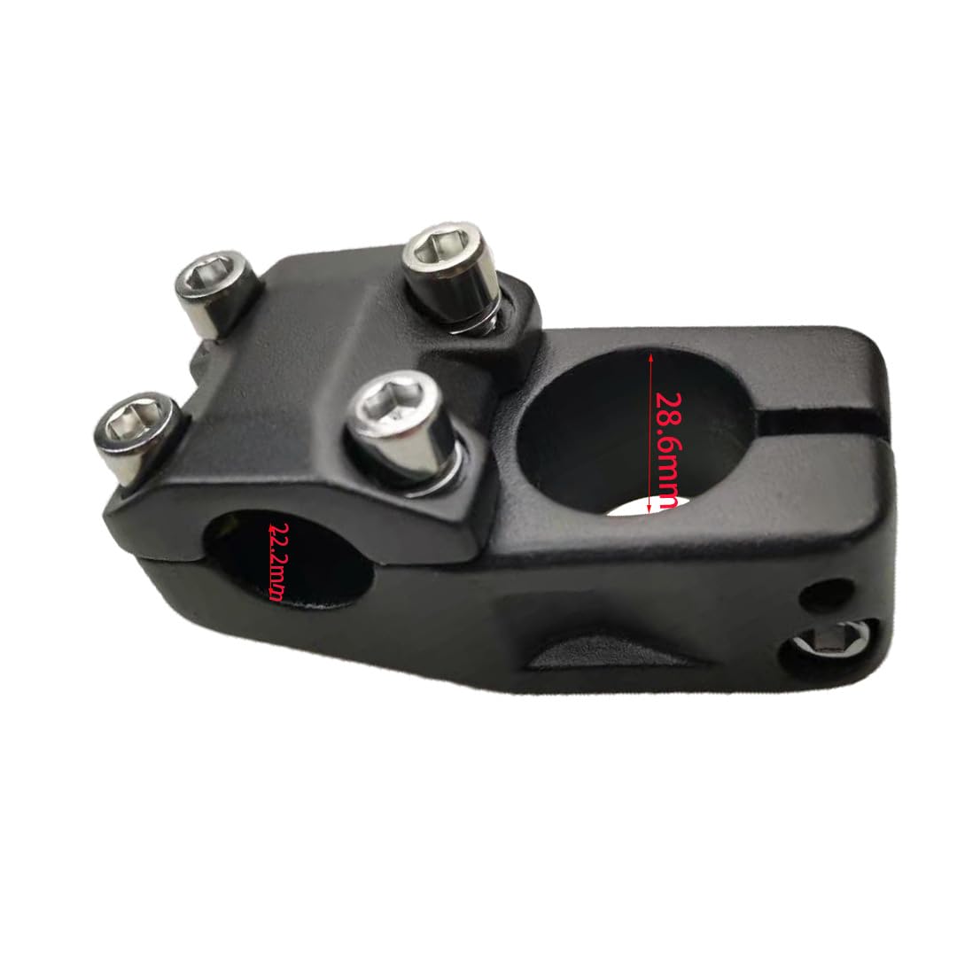 Attacco manubrio per bicicletta BMX in alluminio, 40 mm, 22,2 mm/28,6 mm, morsetto 15°, per bici Freestyle/Dirtjump nero/argento (nero)