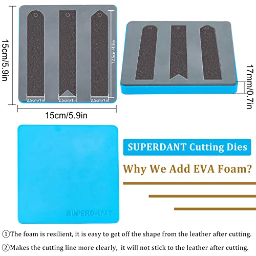 SUPERDANT 3 Shapes Leather Bookmark Cutting Dies Classic Stitched Bookmark Die Cutter Leather Page Markers Wooden Cutting Machine Gifts for Men Women Kids Halloween Christmas Bookworms Writers - Image 3
