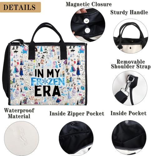 GJTIM Cartoon Movie Inspired Tote Bag Fairy Movie Fan Gift Cartoon Ice Snow Princess Gift Family Holiday Trip Present3