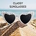 Tumbeer Bride to Be Heart Shape Vintage Big Pearl Rose Heart Shaped Sunglasses Bride to Be Pearl Embellished Heart Sunglasses (Heart Shape)