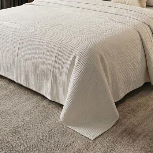 Image of 100% Cotton Muslin AC Blanket | 4 Layer Textured Breathable Summer Throw | Lightweight Blanket for AC Rooms | All Season Comfort Dohar | 150x220 cm | Off White