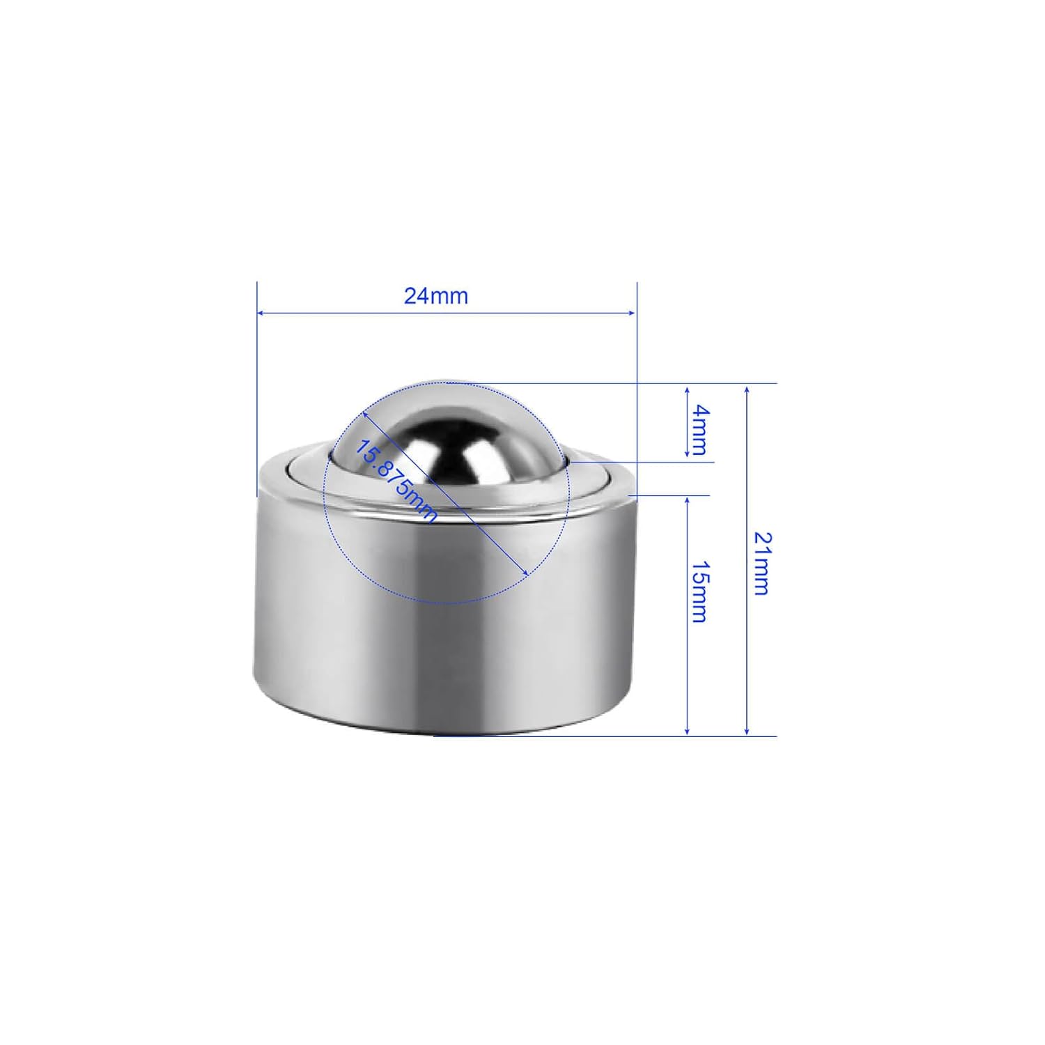 Roller Ball Transfer Bearings Casters - Heavy Duty Conveyor Ball Transfer Unit for Transmission Equipment, 15.88mm Diameter Universal Rotation Roller,528 Lbs Total Load Capacity, 6 Pieces