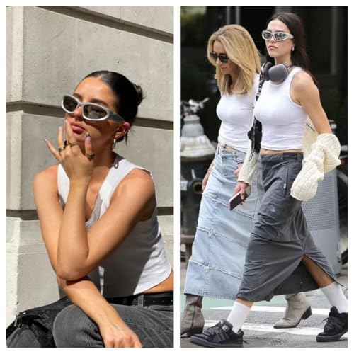 Y2K Wrap Around Sunglasses for Men Women 2000s Accessories Cool Cyber Glasses Sports Biker Rider Shades Shield UV4002