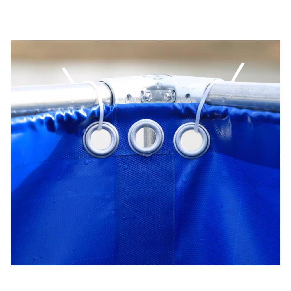 Generico Piscina Fuori Terra Portatile, Vasca per Pesci Pieghevole in PVC per Koi, Allevamento Acquatico da Giardino, Grande Piscina Esterna Ispessita - Blu, 2x2x0,9 m