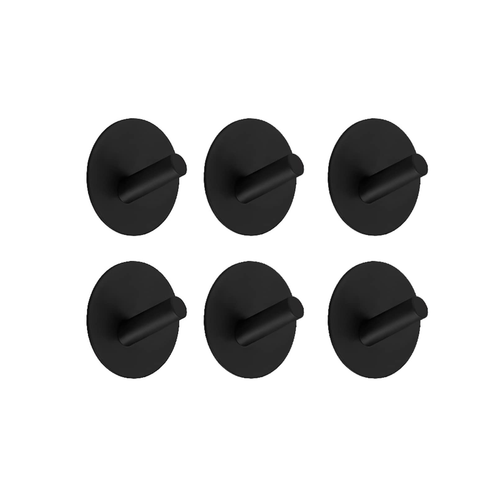 Wdwdw Black Coat Rack With Hooks 6,Nordic Simple Style Free Drilling Anti-Rust Zinc Alloy Sticky For Kitchen,Bedroom,Entrance,Bathroom