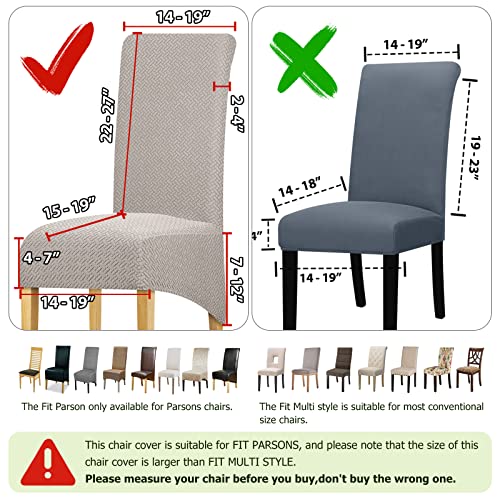 Lellen Xl Size Stretch Chair Covers For Dining Room Large Dining Room Chair Slipcovers Dining Chair Covers Kitchen Reusable Parsons Side Chair Slipcover Soft Protector Set Of 4,Khaki #TOP3