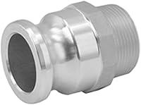 Vista 3 de SAFBY 2 accesorios de manguera de aluminio tipo F y cámara de ranura, enchufe x NPT macho con 2 piezas de accesorios de junta Camlock (1.5 pulgadas)