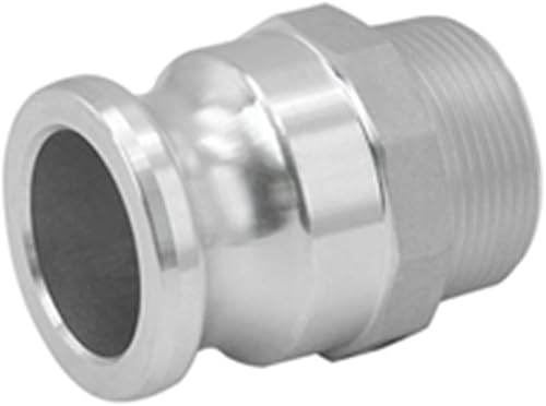 Miniatura 3 de SAFBY 2 accesorios de manguera de aluminio tipo F y cámara de ranura, enchufe x NPT macho con 2 piezas de accesorios de junta Camlock (1.5 pulgadas)