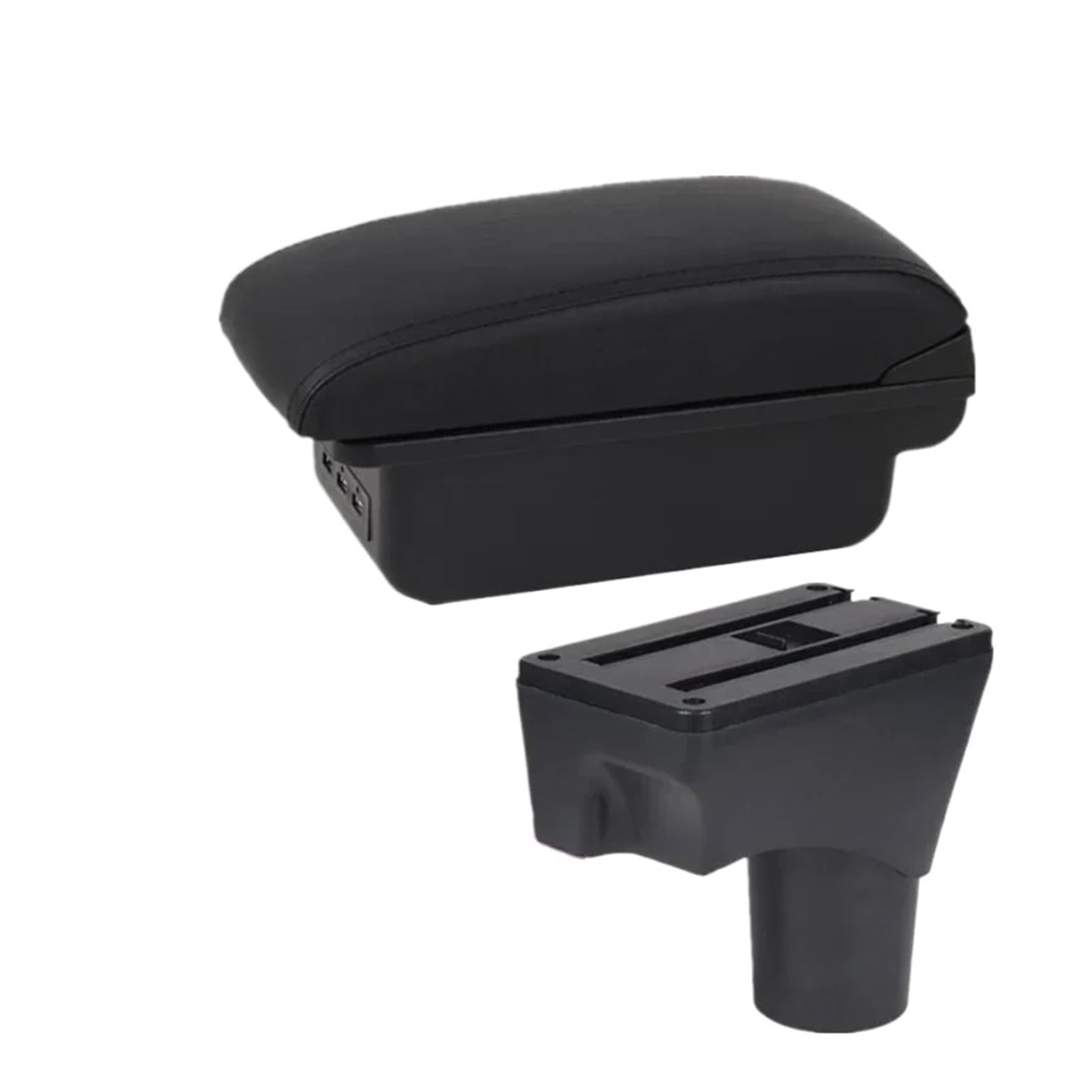 Ggwqoops Car Armrests For Nissan For March For Micra K13 For Sunny 2010-2023 Car Armrest Arm Storage Box Retrofit Parts Accessories Armrest Box(B1 black line 3USB)
