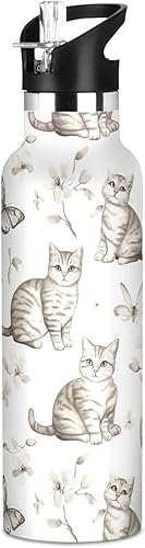 Miniatura 22 de Robust Australian Shepherd Dogs White Double-Wall Insulation Reusable Water Bottle Insulated with Straw Lid BPA-Free Leak Proof for Sport Gym