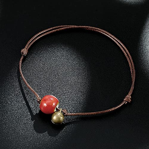 Minyose Tobillera De Cerámica De Playa Descalza De Verano con Cuentas, Cadena Ajustable, Pulsera De Tobillo De Campana Retro, Cadena De Pierna, Regalo De Joyería para Mujer Cover
