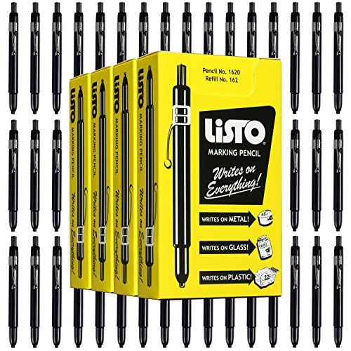 Listo 1620 Black Color - China Markers/Grease Pencils/China Marking/Pencils/Wax Pencils - Made In Usa (48) #TOP7