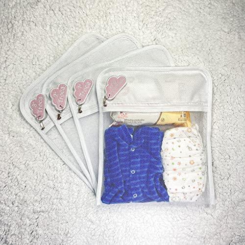 Saquinho Maternidade Tule Com Zíper 4x Peças Menino E Menina