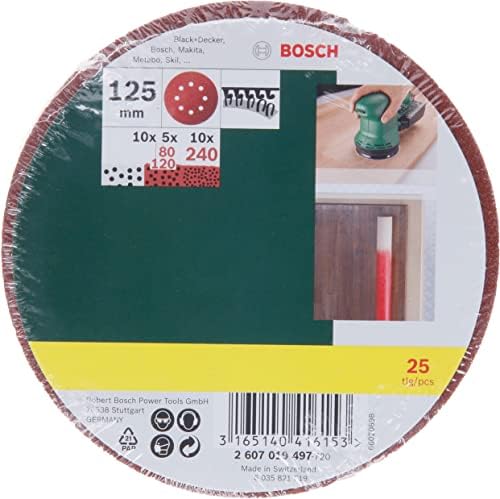 Bosch Arkusz Ścierny, Czerwony, 125 mm
