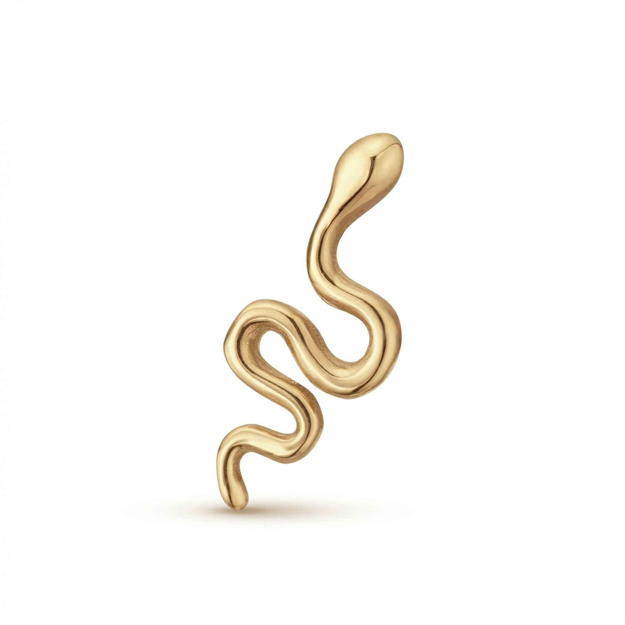 JACKIE GOLD Schmuck Damen | 14 Karat / 585 Echt Gold Ohrschmuck | Snake Piercing JKP24.429 | Stablänge 6 mm | Piercing mit Schlange
