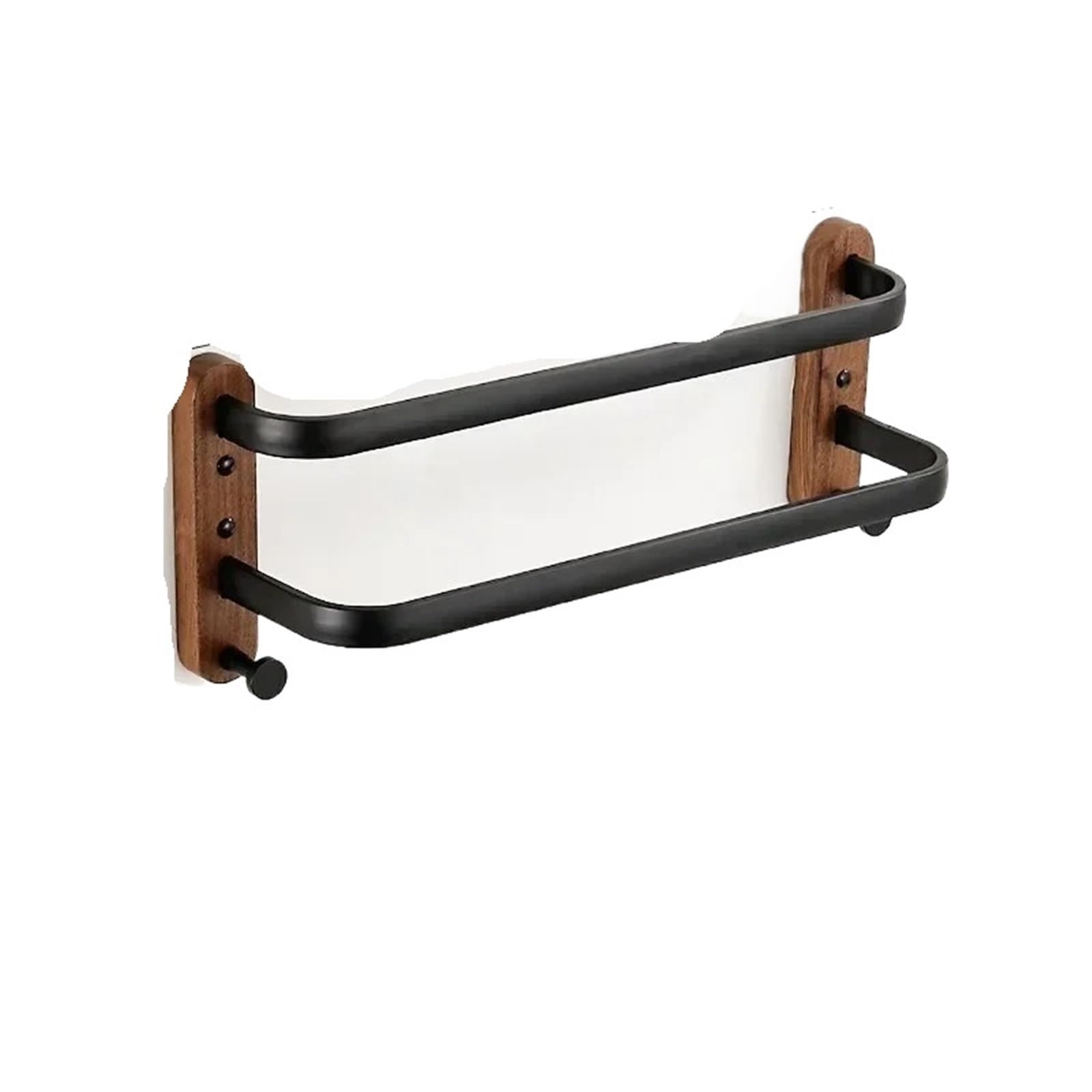 Three Rods Walnut Solid Wood Aluminum Towel Rack