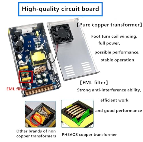 AC 110/120 to DC 5V Power Supply, Universal Switching Transformer Adapter for Raspberry PI Models, CCTV, Radio, Computer Project, LED Strips Pixel Lights 3D Printer (12V50A 600W)3