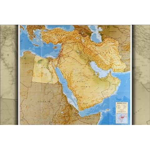 24"x36" Gallery Poster, cia map of saudi arabia iran iraq egypt turkey israel Cover