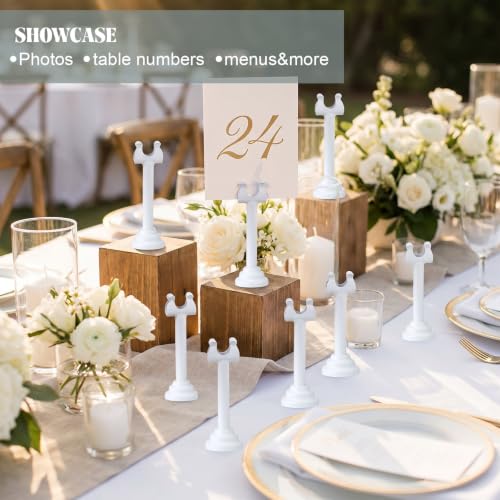 Image of 24 Pcs White Table Number Holder Metal 3.15 in Place Card Holder