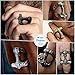 Black Viking Rings for Men Stainless Steel Norse Vikings Stuff Jewelry with Retro Runes