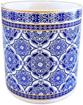 Cachepôs Vaso Azulejo Português Azul Branco 10 cm Arranjos Flores...