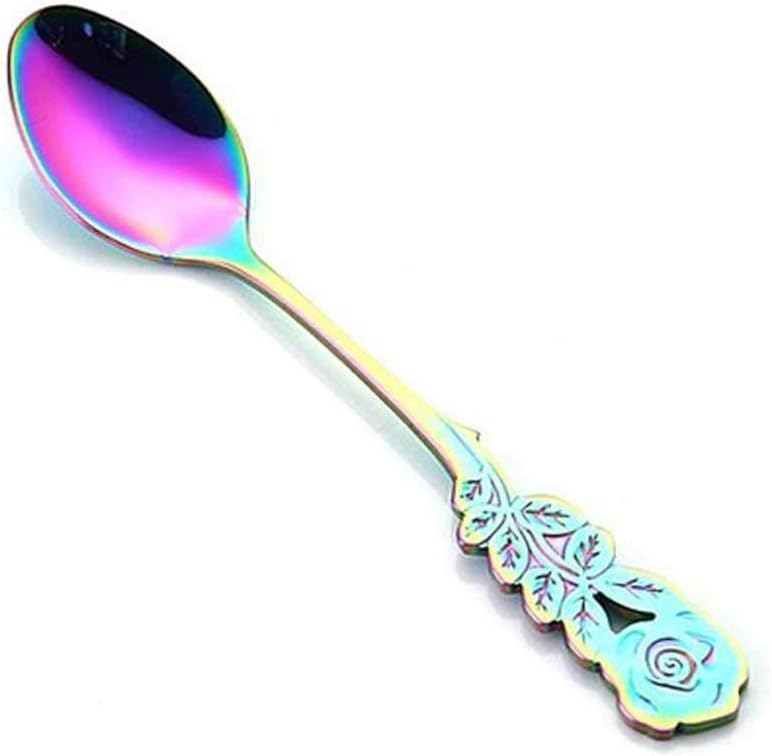Coffee Spoon Stainless Steel Handle Latte ice Cream Sundae Coffee Spoon Spoon Stainless Steel (Color: G) (C)