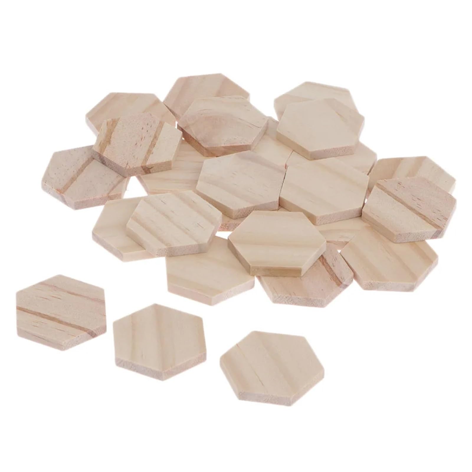 Plastry drewniane do rękodzieła Unfinished Hexagon Wooden Chips 38x32mm Pack Of 25 For Arts Crafts Board Games