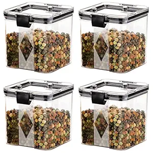 Agatvaa AirTight Kitchen Storage Container Set, Kitchen containers set, Kitchen Accessories Items For Storage Organizer(700ml, 4 pcs, Multi-Colour), Plastic