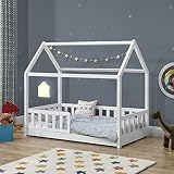Juskys® Kinderbett Marli 80 x 160 cm mit Rausfallschutz...