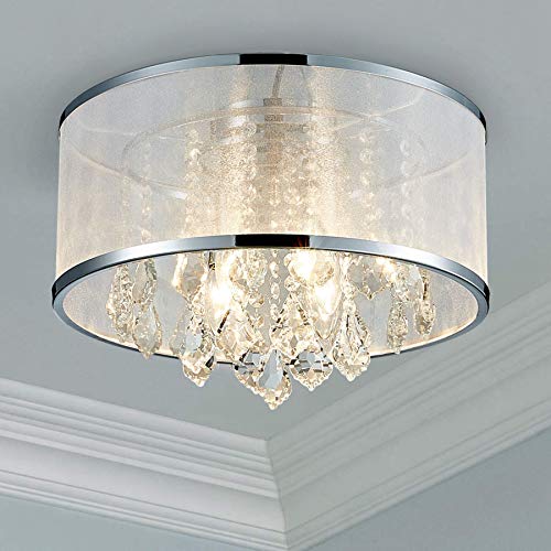 Plafonnier LED encastré cristal Bestier | Éclairage salon tambour 4x E14
