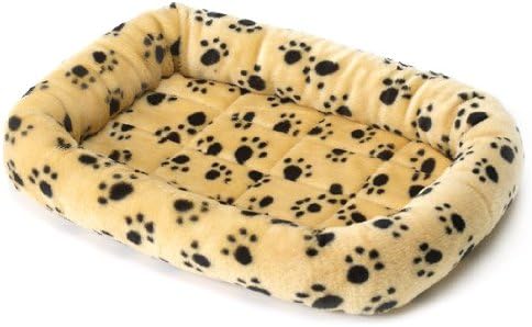 General Cage Fleece Dog Bed with Bumper, 18" x 14", Paw Print