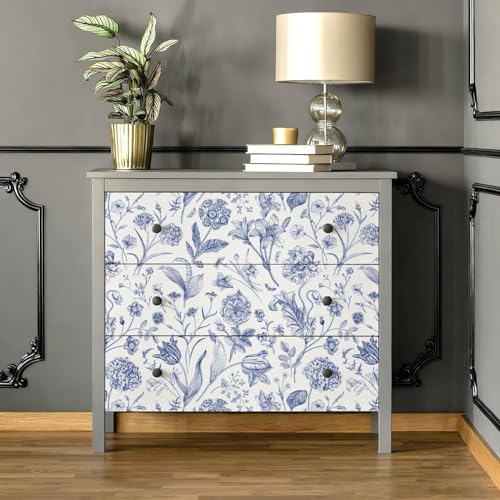 Image of Peel and Stick Wallpaper Floral Butterfly Flowers Leaves Vinatge Pattern Design Tropical Wallpaper Contact Paper Botanical Wallpaper Removable Wall DecorVinyl Self Adhesive 16.5By87INCH