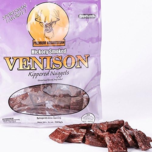 Hickory Smoked Venison Jerky Nuggets 4oz- Exotic Meat Wild Game Beef Jerky