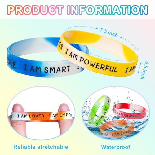 20 Pcs Students Inspirational Rubber Bracelets Fun Motivational Wristbands by CYCLUSIVE - Used condition - Image 4