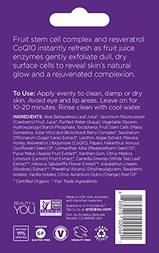 Andalou Naturals Instant Age Defying 8 Berry Fruit Enzyme Face Mask Pod, 0.28 Ounce #TOP1