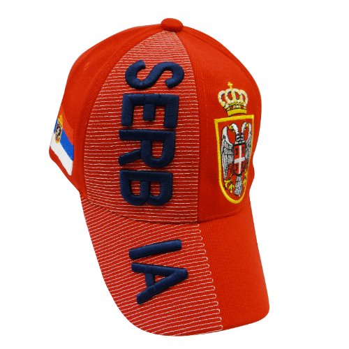 SUPERDAVES SUPERSTORE Serbia Country Flag Embossed Hat Cap Adult New