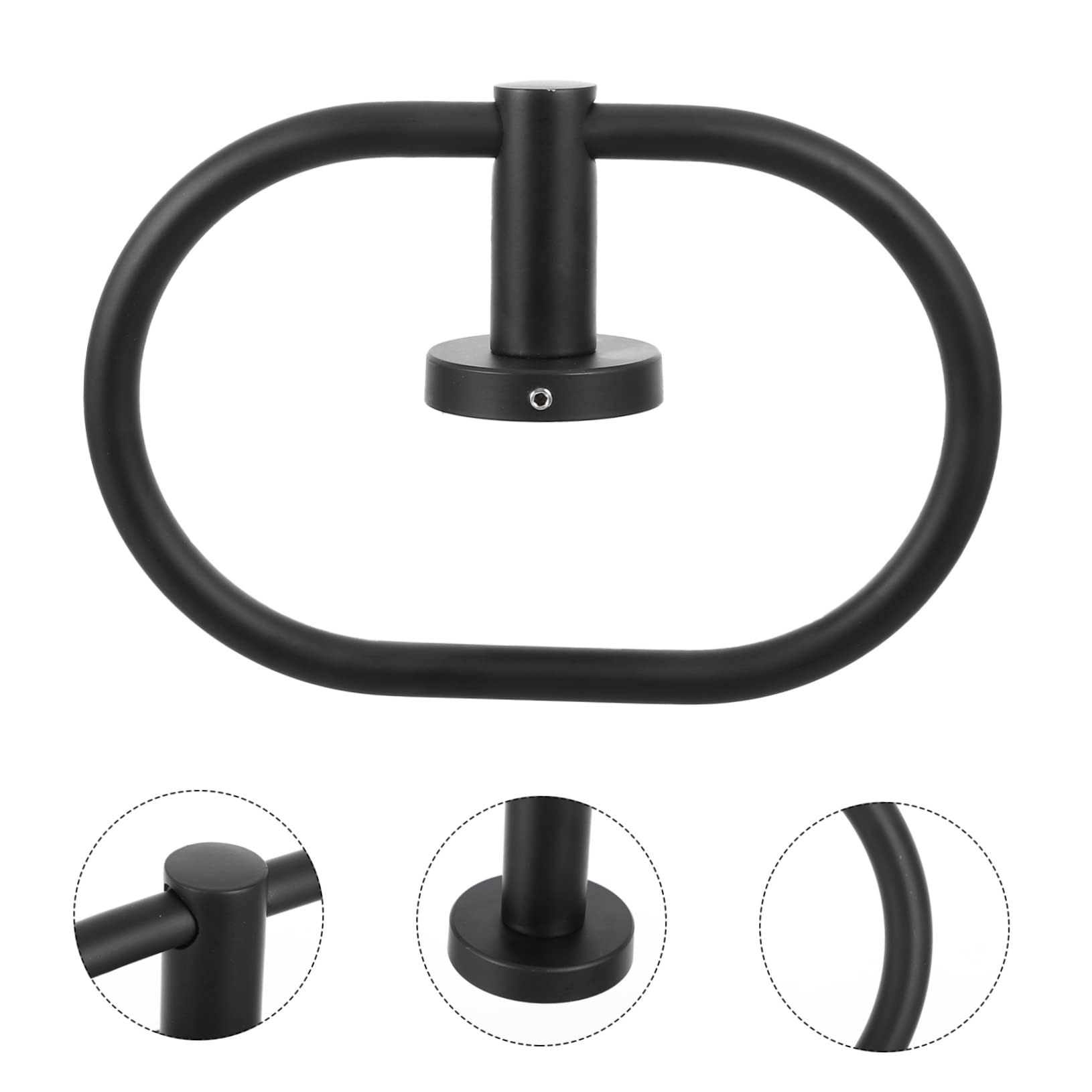 Anillo de Acero Inoxidable para Colgar Toallas Negro para Baño