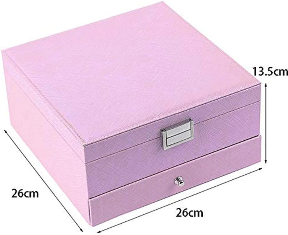 ジュエリーボックス - レトロロック可能な木製ジュエリーボックスオーガナイザー、キー付きの大きなミラージュエリーストレージホルダー