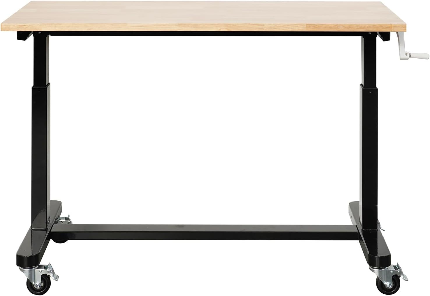 SafeRacks Workbench | 48” Adjustable Hardwood Work Tops | Premium, Standard, or Crank Handle | Rolling Work Station for Garage, Workshop, or Home | Heavy Duty (Crank-Handle)