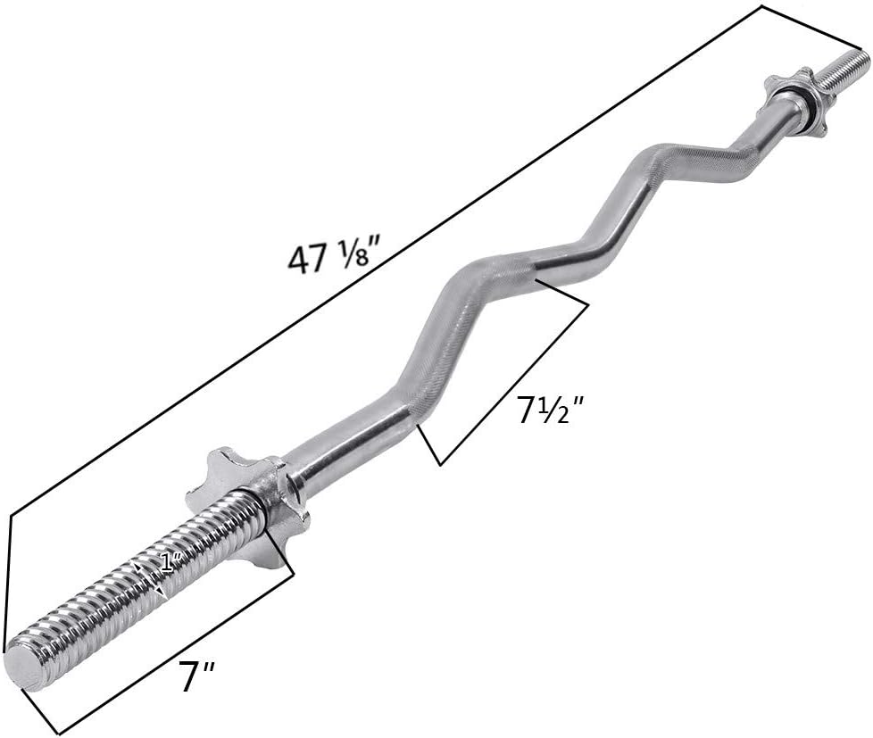 47in Olympic Barbell Weight Bar, Strength Training Bars Standard Z Curl Bar for Home Fitness Exercise Equipment, Free Weights Bar for Home Gym Work Out Training Lift : Sports & Outdoors