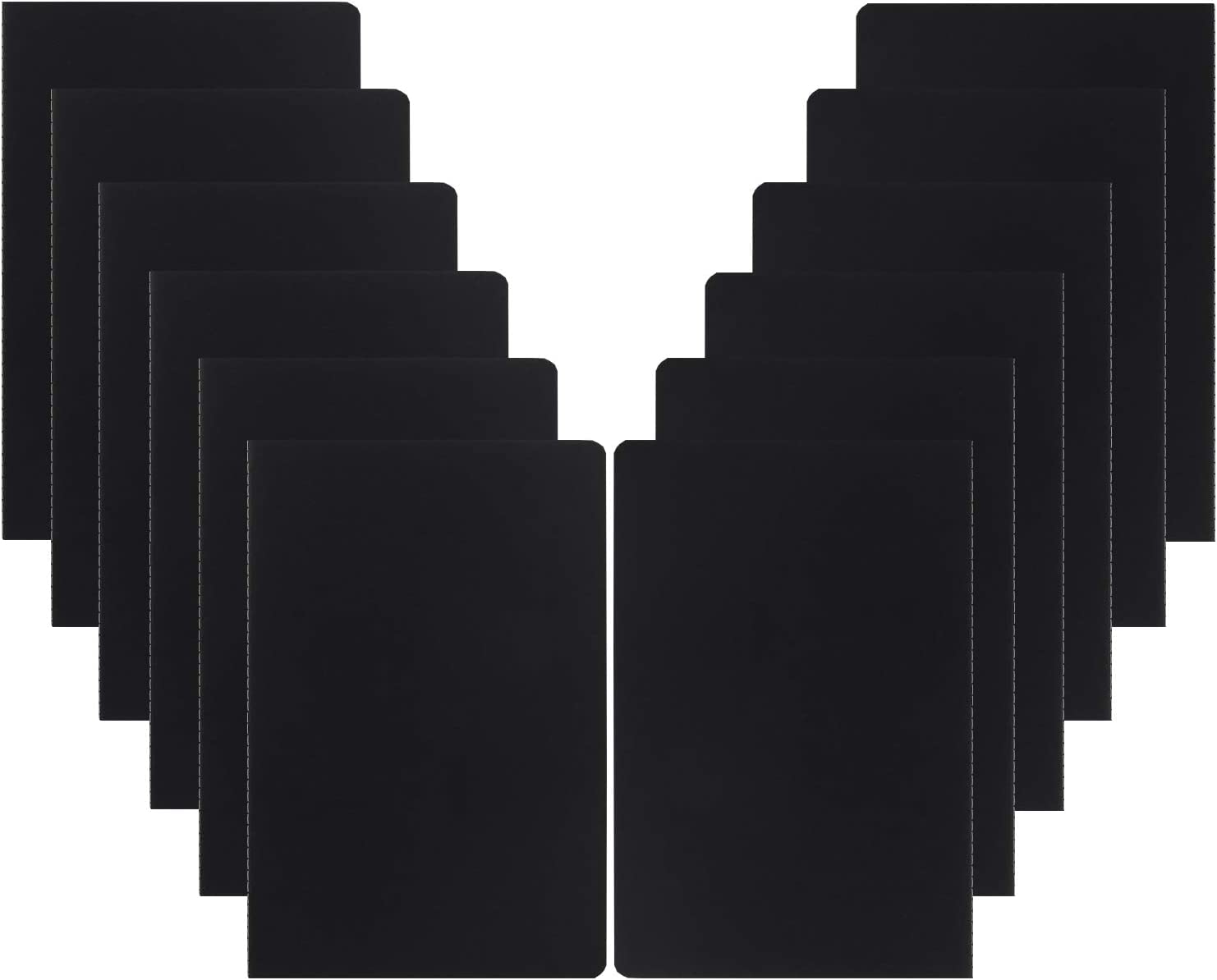 YOOMONA 12 Blank Notebook - Blank Unlined Classic Diaries Sketchbooks Notepad Notepad with Soft Cover Medium (A5), Black, 30 Sheets