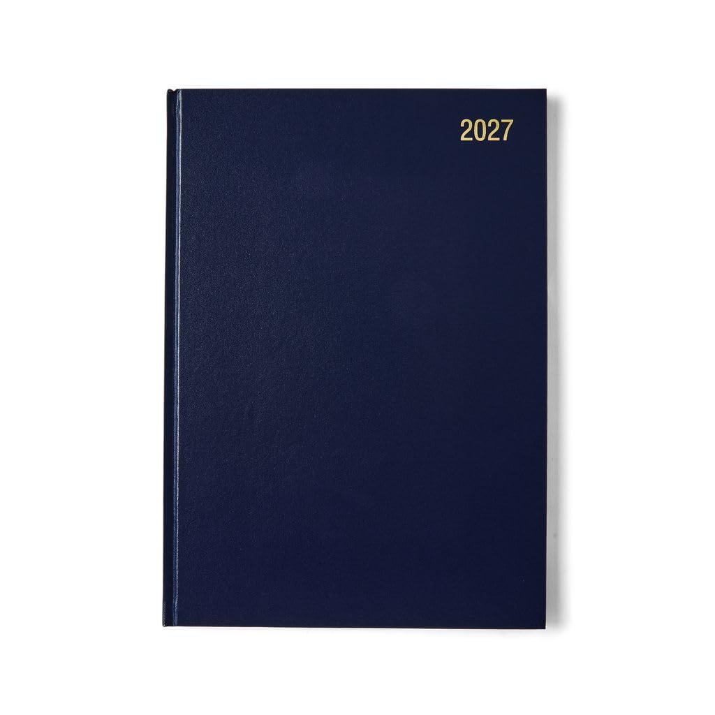 Morgan's Direct 2027 A4 Week to View Diary, Compact Hardcover Planner for Scheduling Appointments and Organisation - Navy Blue