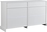 Vista 9 de Armario de almacenamiento con 2 cajones y 4 puertas estantes ajustables, aparador de cocina, gabinete de buffet, mesa de consola para comedor, sala