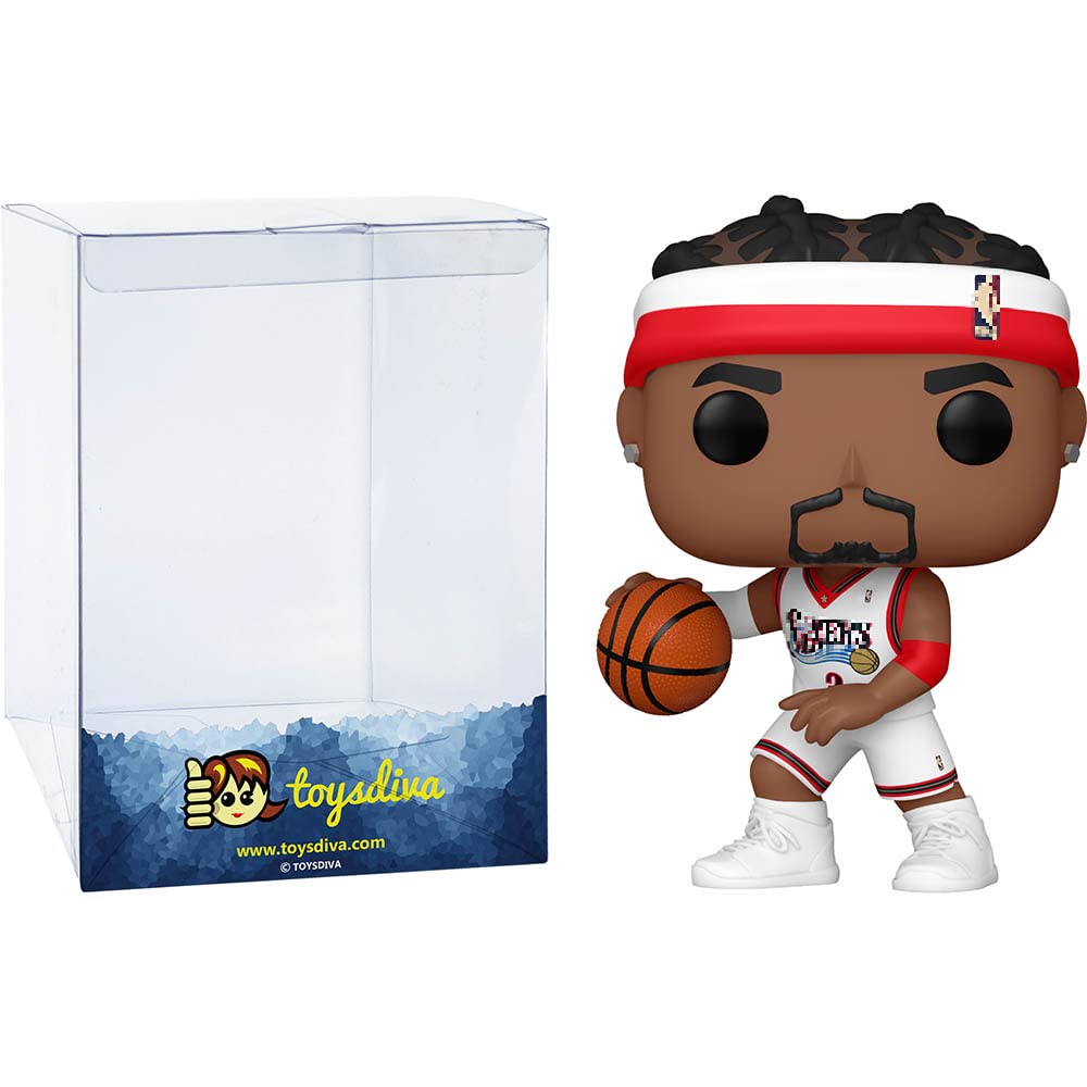 FunkoA l l e n Iverson: P o p ! Basketball Vinyl Figurine Bundle with 1 Compatible 'ToysDiva' Graphic Protector (102 - 55215 - B)